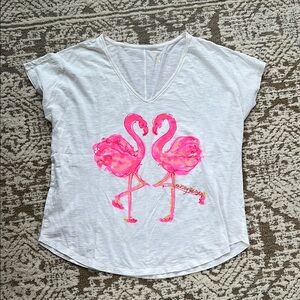 Lilly Pulitzer Gray Short Sleeve Graphic Tee